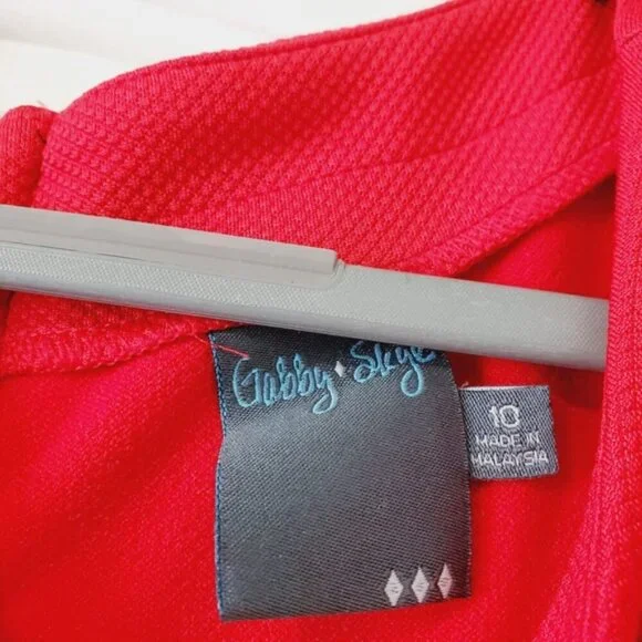 Nordstrom Gabby Skye Red A-Line Stretch Pin Up Retro Dress 12 - Picture 6 of 7